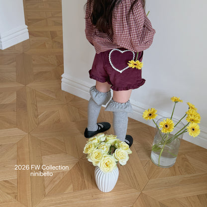 29.Heart Corduroy Frill Pants
