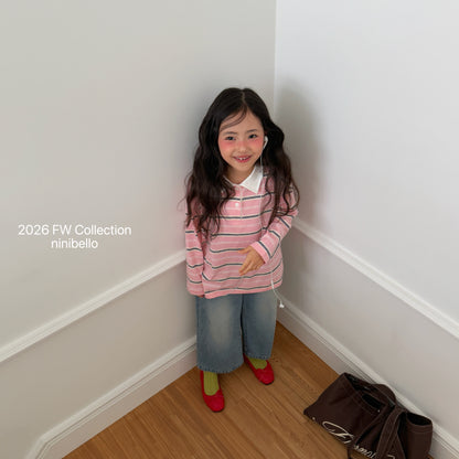 18.Milky Striped Polo Shirt