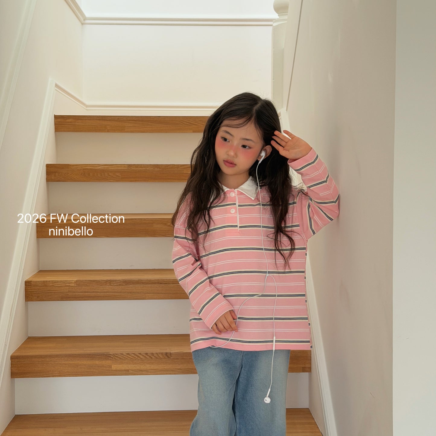 18.Milky Striped Polo Shirt