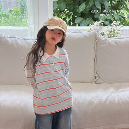 18.Milky Striped Polo Shirt