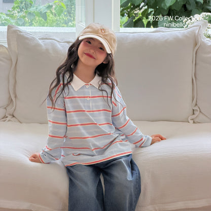 18.Milky Striped Polo Shirt