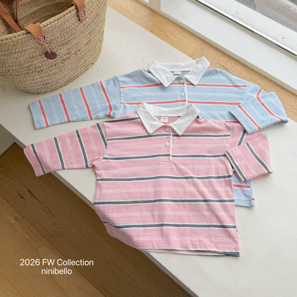 18.Milky Striped Polo Shirt