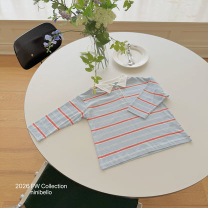 18.Milky Striped Polo Shirt