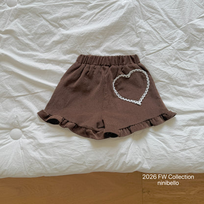 29.Heart Corduroy Frill Pants