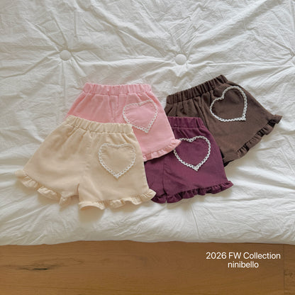 29.Heart Corduroy Frill Pants