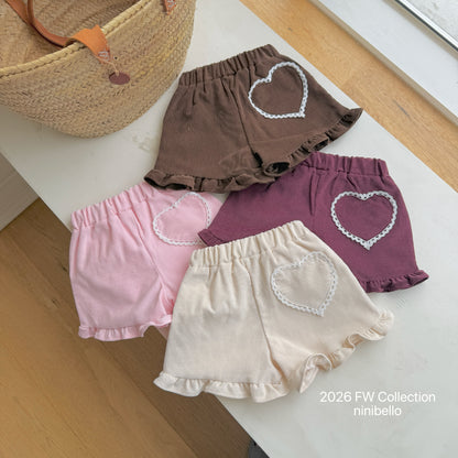 29.Heart Corduroy Frill Pants