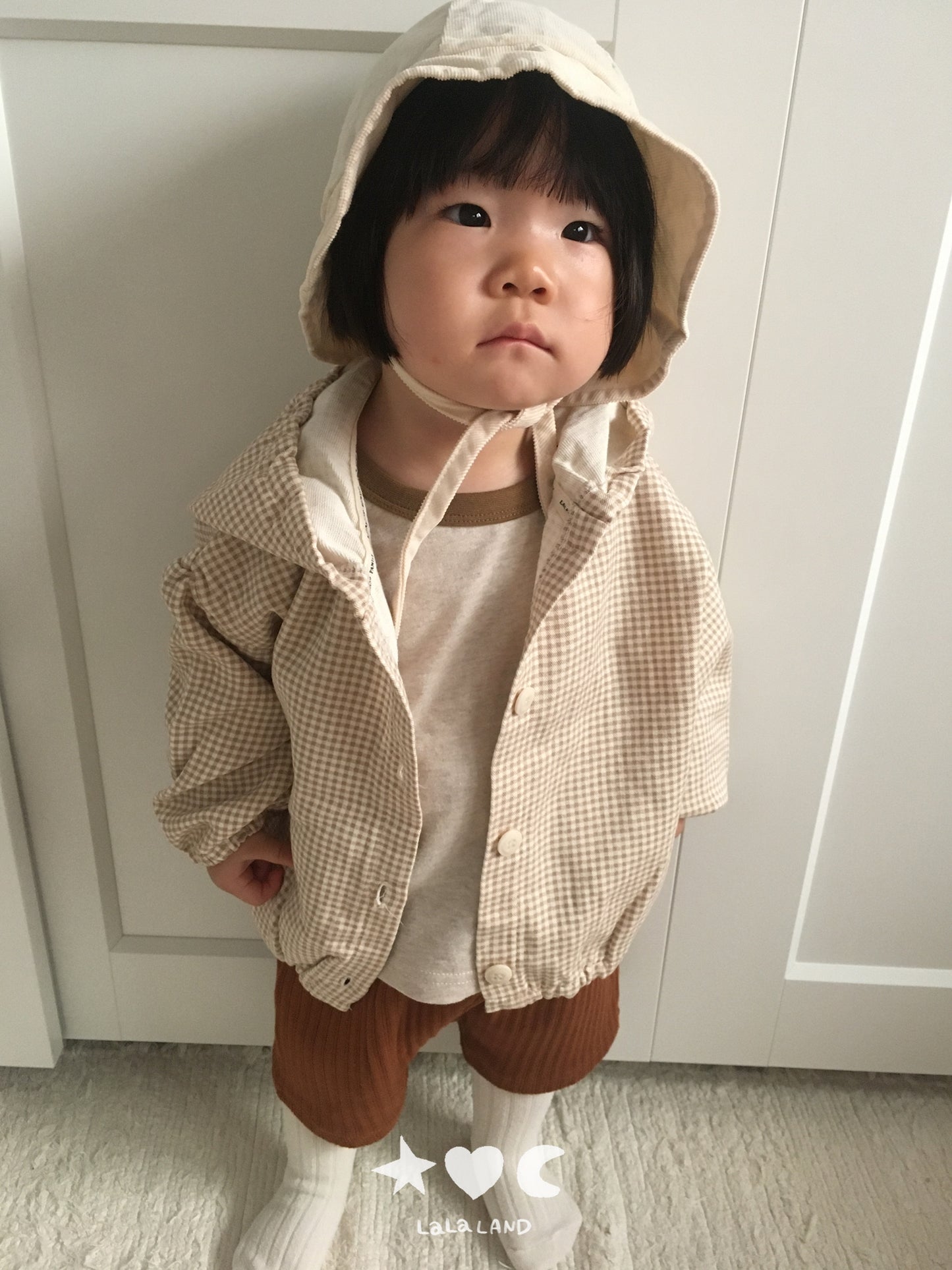 【PRE-ODER〆8.9(sun)】07.Gingham Hood Jumper | lalaland