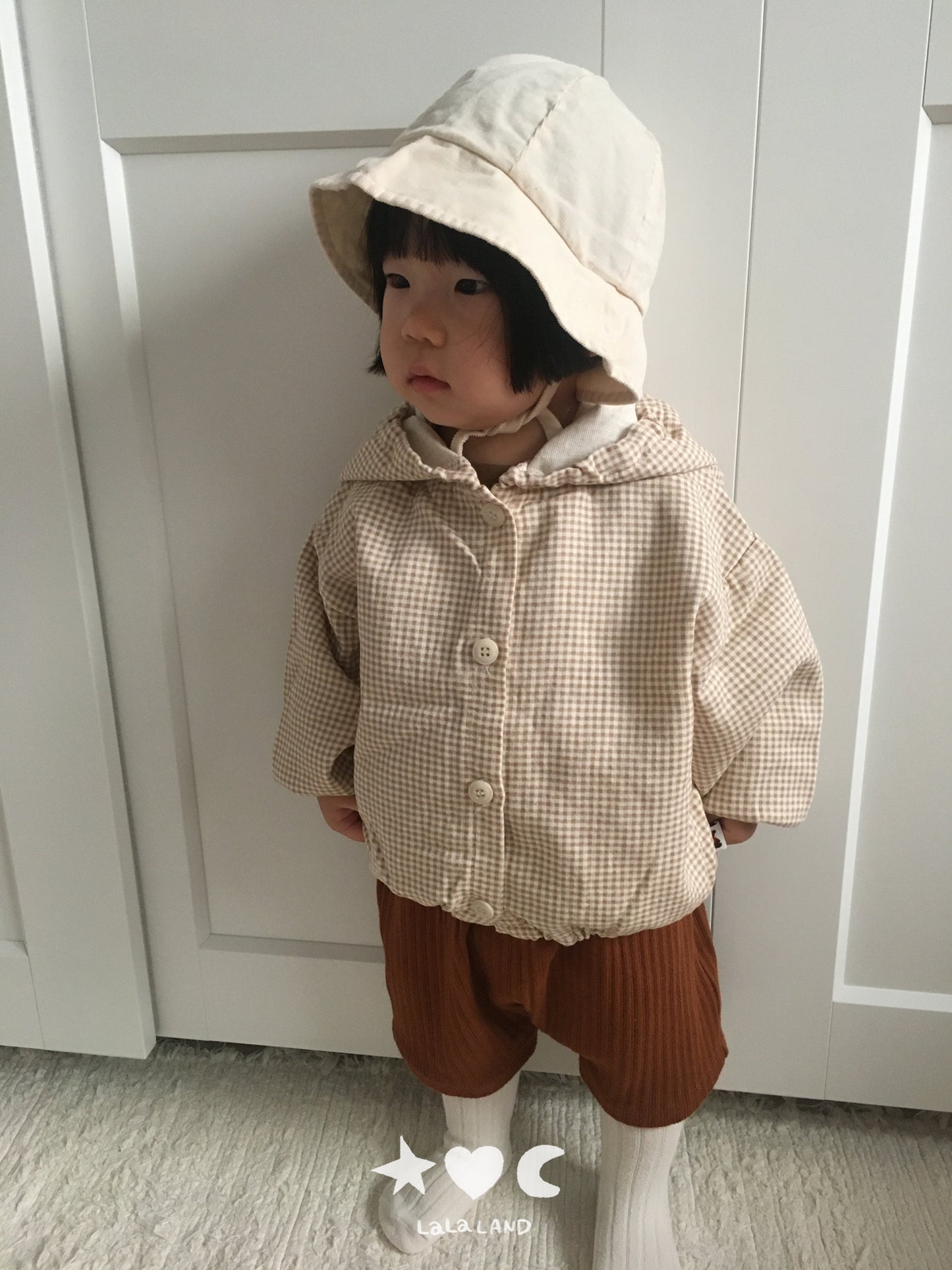 【PRE-ODER〆8.9(sun)】07.Gingham Hood Jumper | lalaland