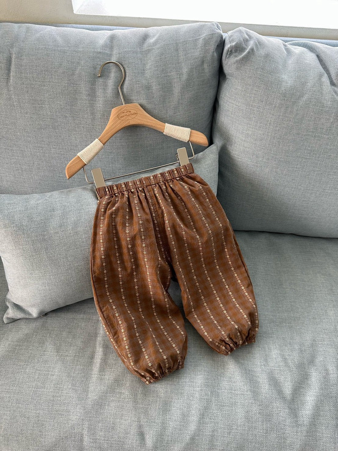 【PRE-ODER〆8.9(sun)】20. Ditsy Floral Check Jogger Pants | monbebe