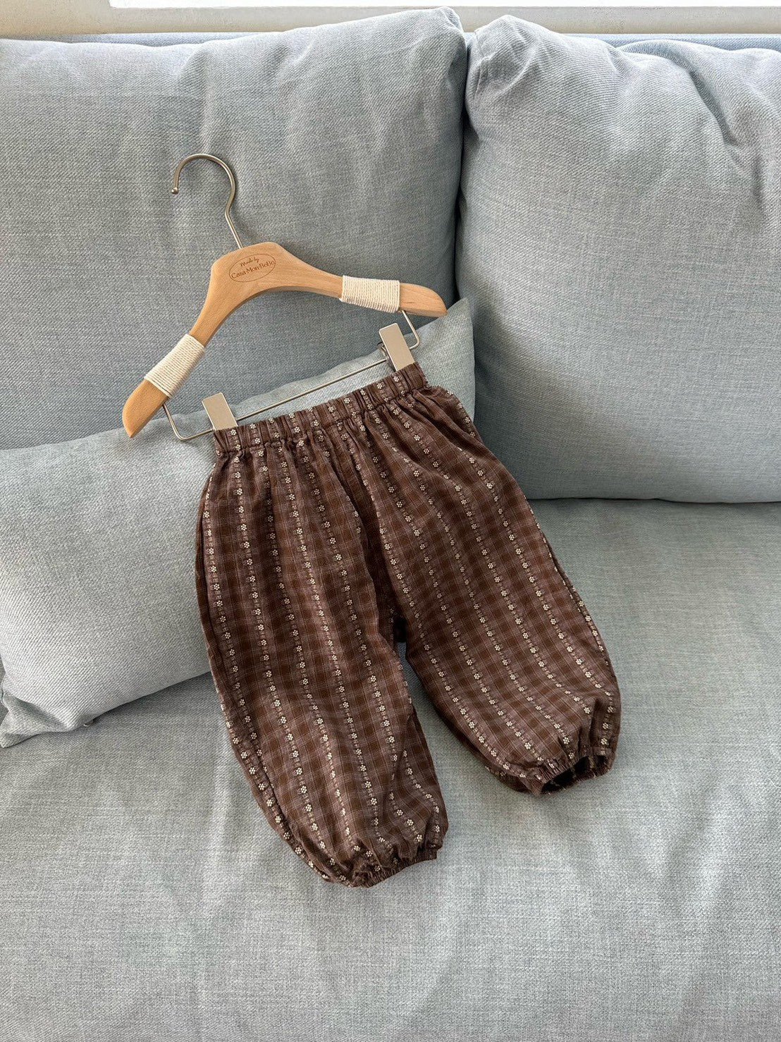 【PRE-ODER〆8.9(sun)】20. Ditsy Floral Check Jogger Pants | monbebe