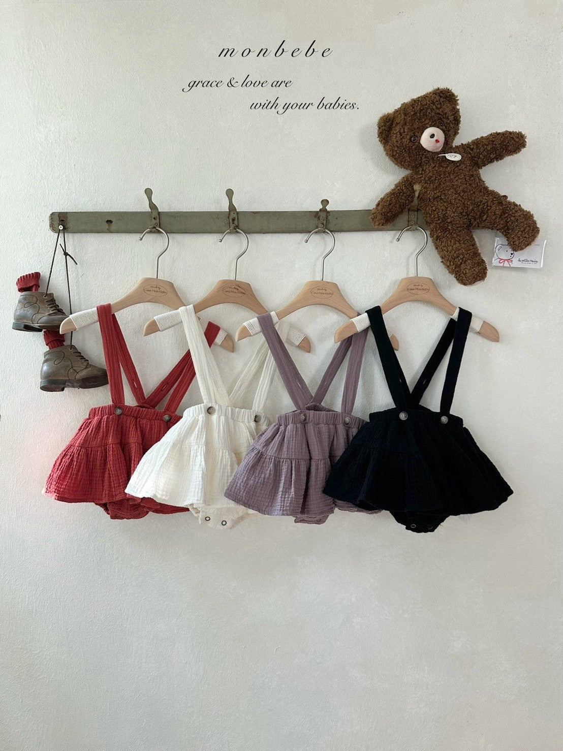【PRE-ODER〆8.9(sun)】09. New Tiered Suspender Bloomer Skirt | monbebe