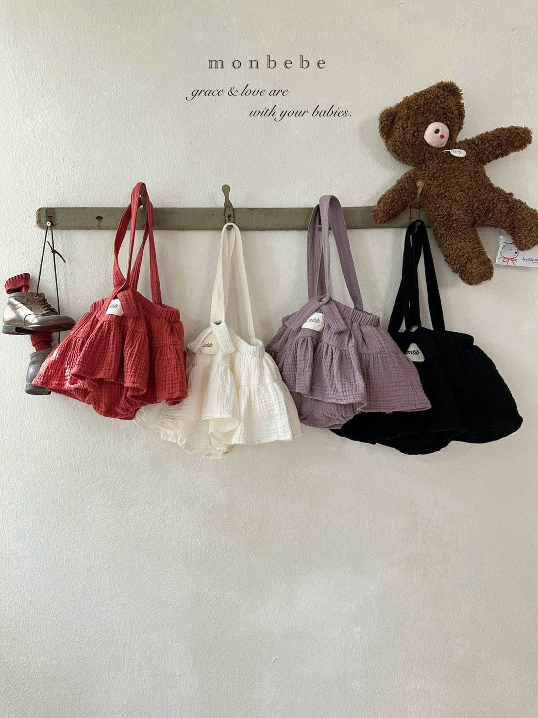 【PRE-ODER〆8.9(sun)】09. New Tiered Suspender Bloomer Skirt | monbebe