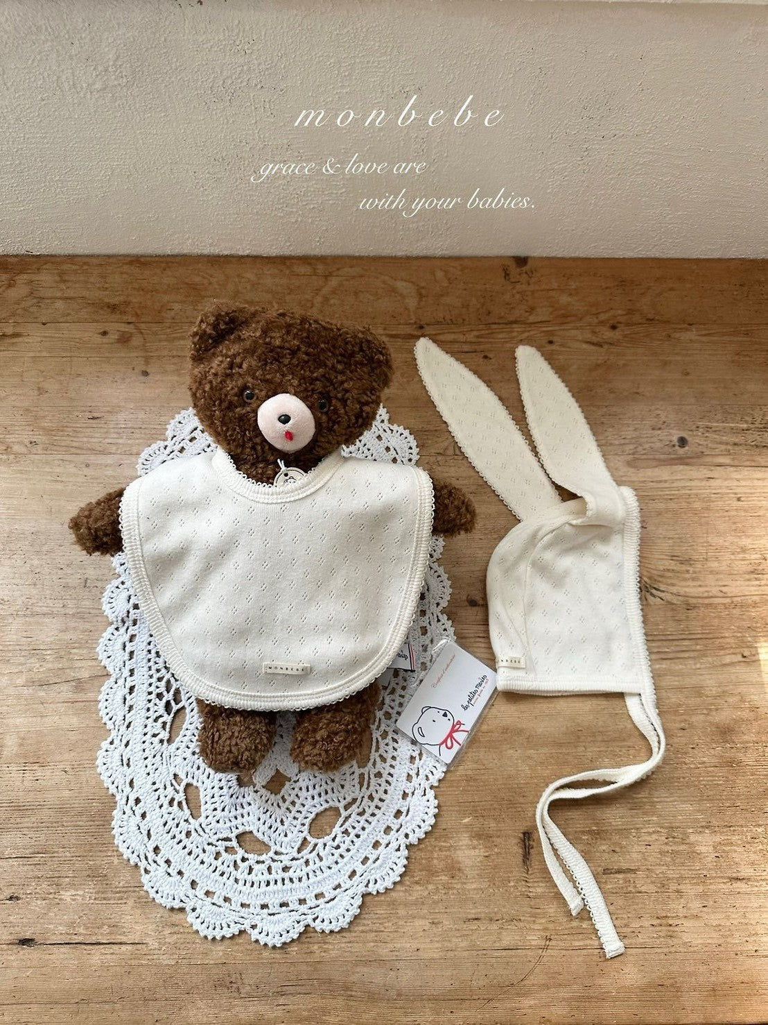 【PRE-ODER〆8.9(sun)】08. Jacquard Cotton Bib | monbebe