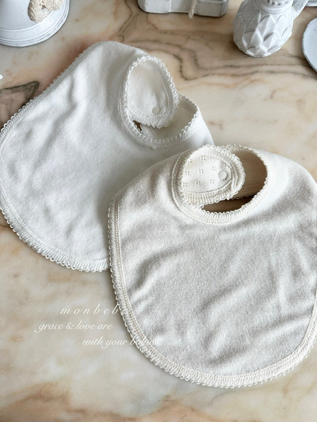 【PRE-ODER〆8.9(sun)】08. Jacquard Cotton Bib | monbebe