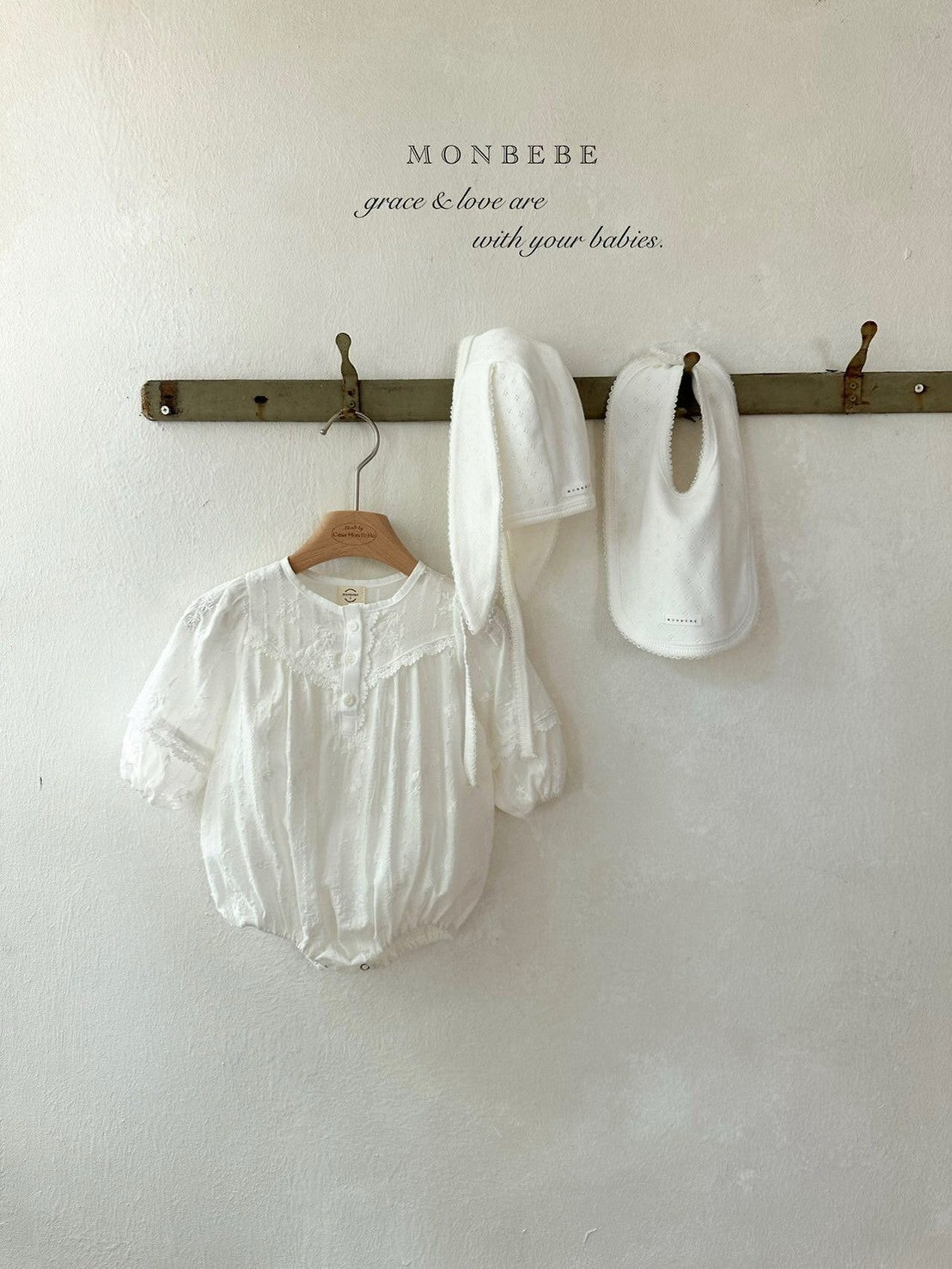 【PRE-ODER〆8.9(sun)】07. Jacquard Cotton Bunny Bonnet | monbebe