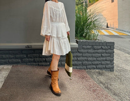【秋のPRE-ODER 5%OFF】01. Layered Pleated Apron (Adult) | monbebe