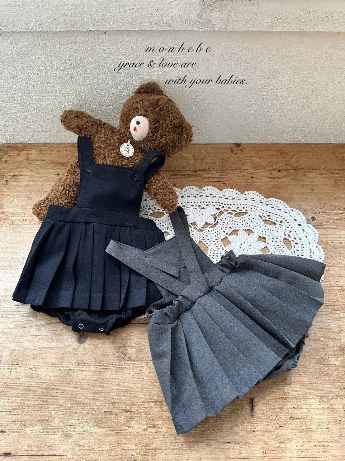 【PRE-ODER〆8.9(sun)】41. Louis Pleated Suspender Skirt | monbebe