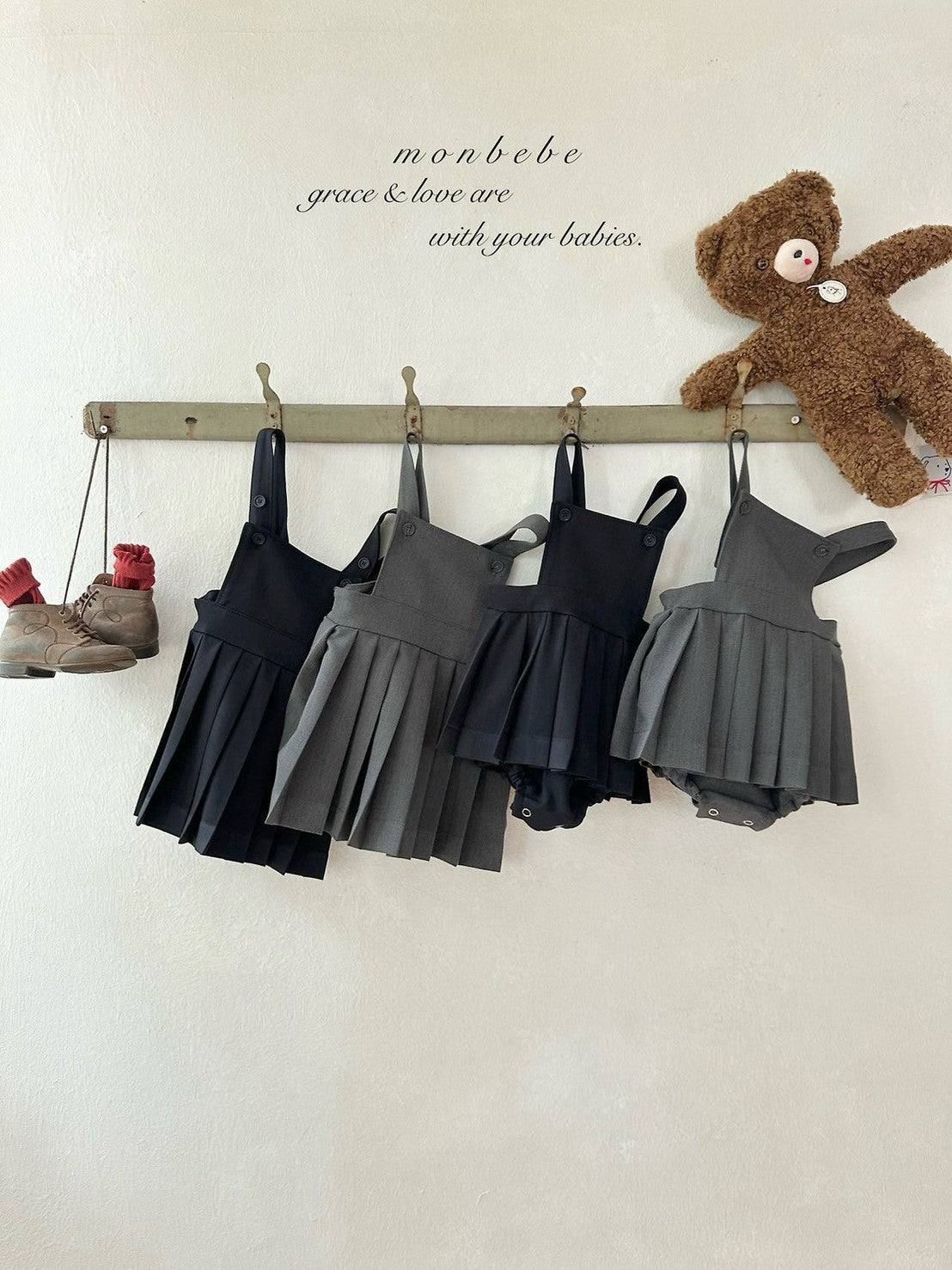【PRE-ODER〆8.9(sun)】41. Louis Pleated Suspender Skirt | monbebe