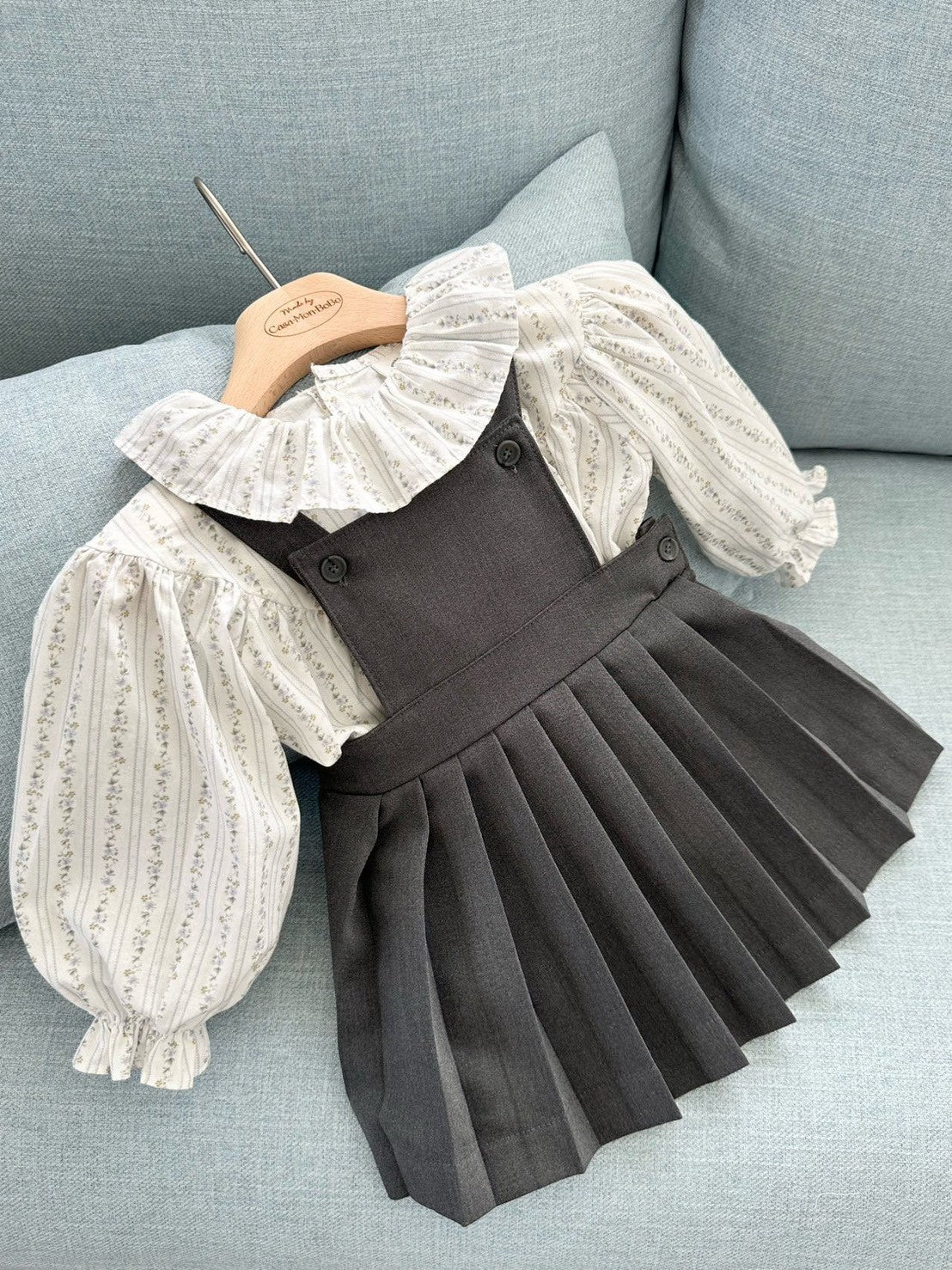 【PRE-ODER〆8.9(sun)】41. Louis Pleated Suspender Skirt | monbebe