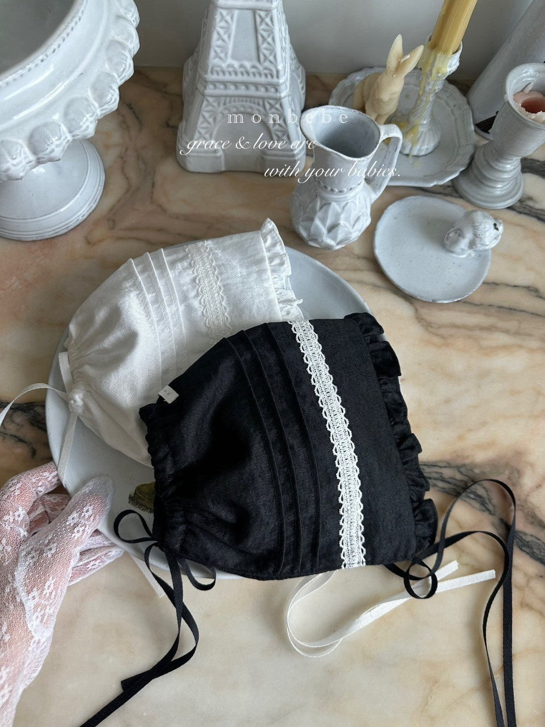 【PRE-ODER〆8.9(sun)】38. Satin Pintuck Bonnet | monbebe