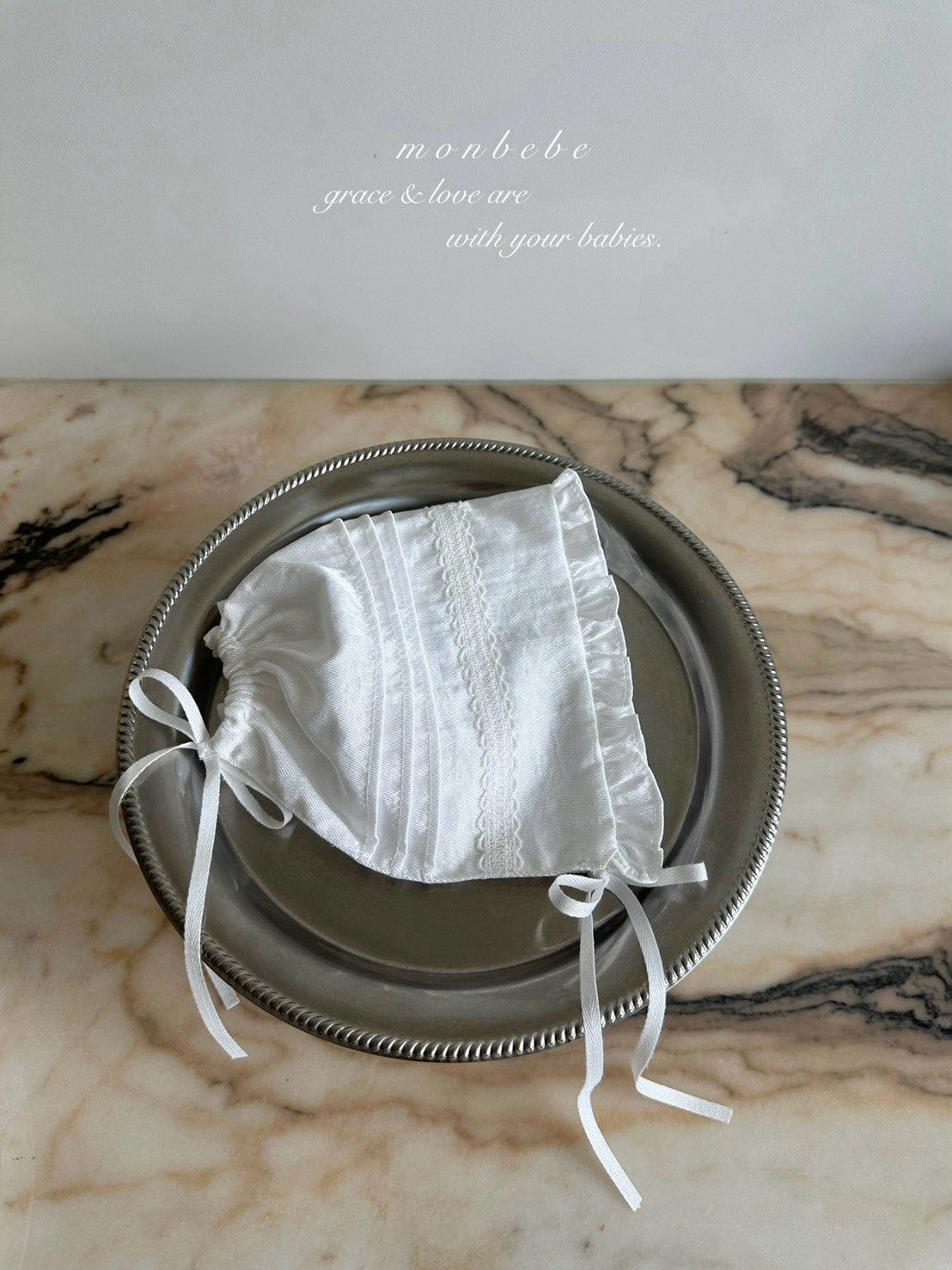 【PRE-ODER〆8.9(sun)】38. Satin Pintuck Bonnet | monbebe