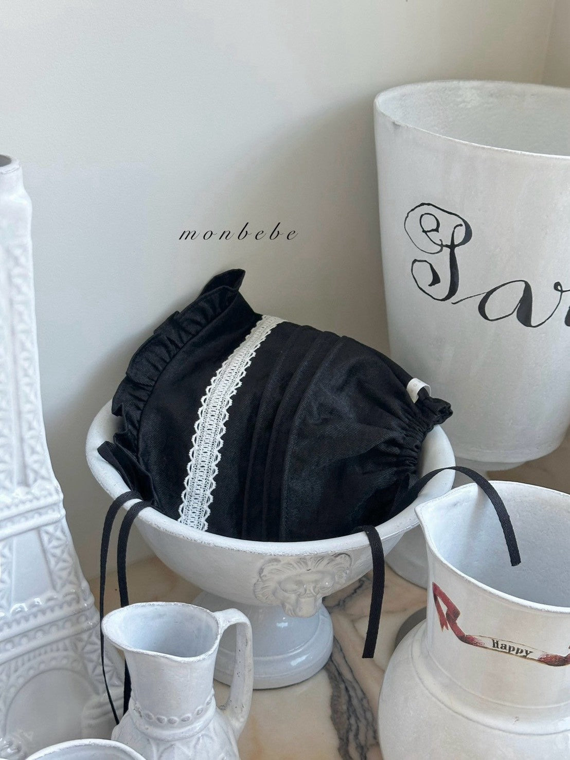 【PRE-ODER〆8.9(sun)】38. Satin Pintuck Bonnet | monbebe