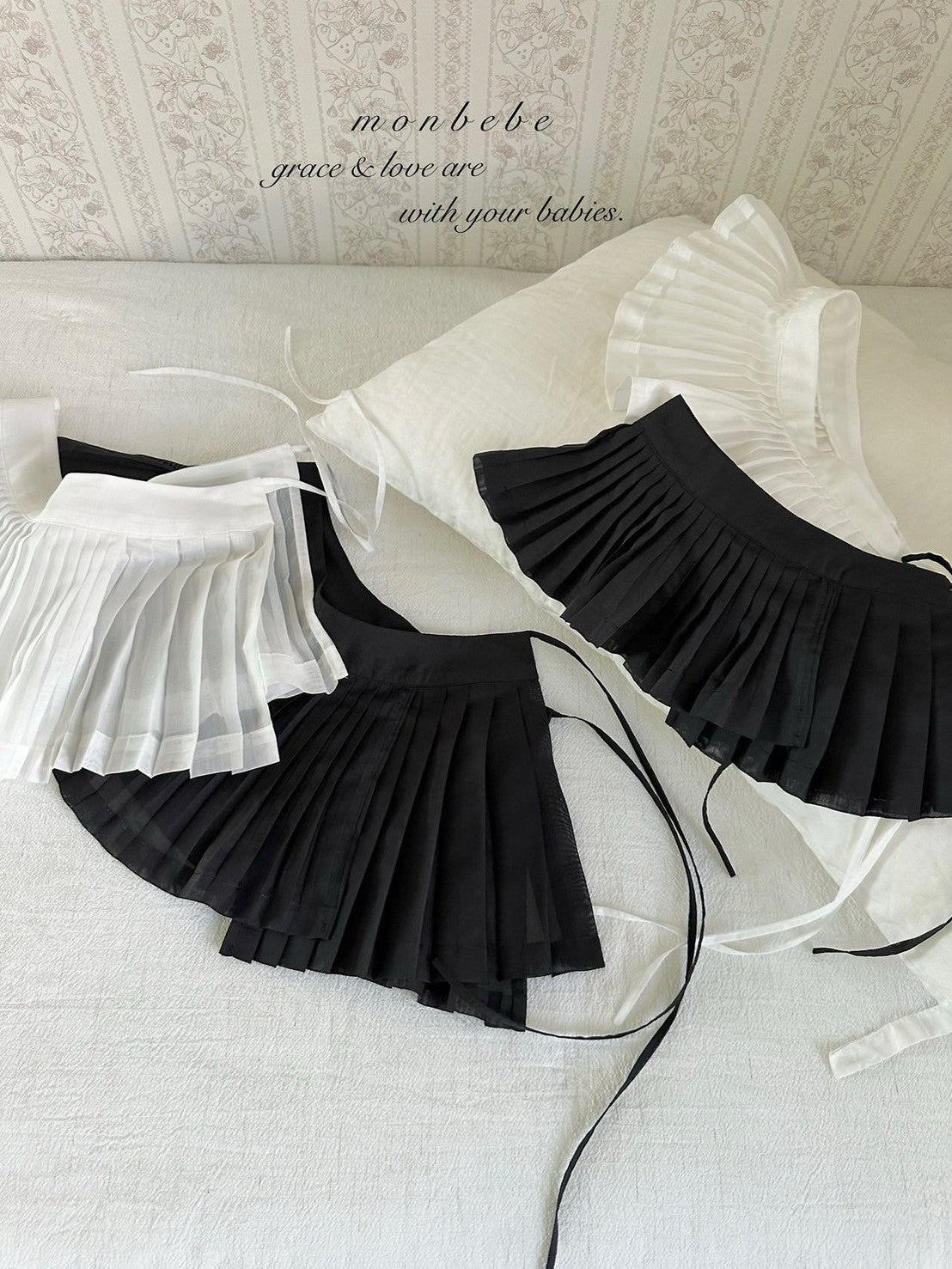 【PRE-ODER〆8.9(sun)】34. Layered Pleated Apron (Kids) | monbebe