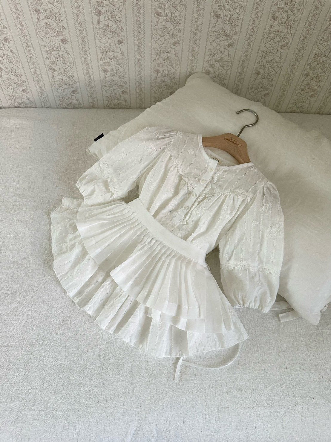 【PRE-ODER〆8.9(sun)】34. Layered Pleated Apron (Kids) | monbebe