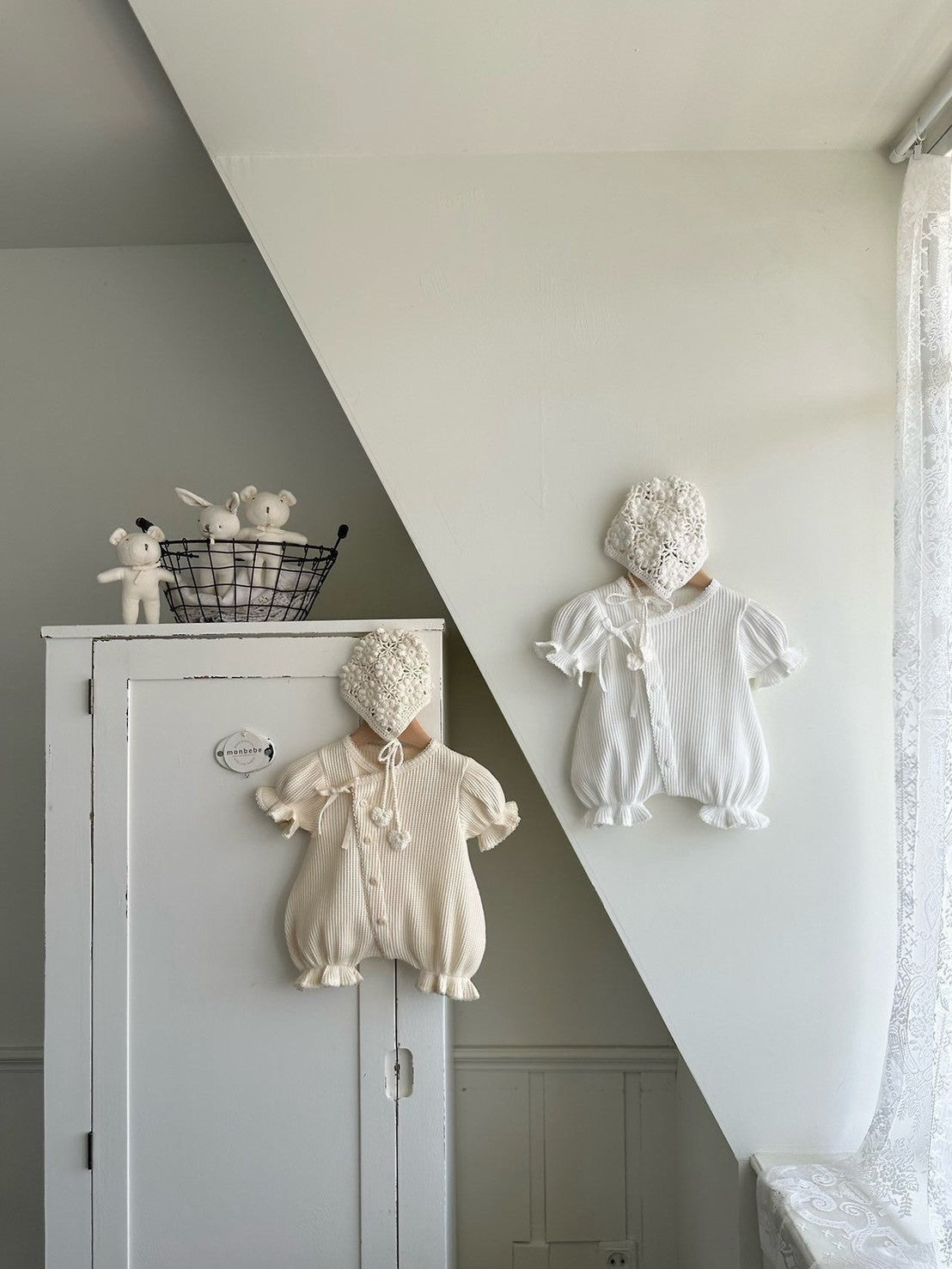 【PRE-ODER〆8.9(sun)】33. Cream Waffle Suit | monbebe