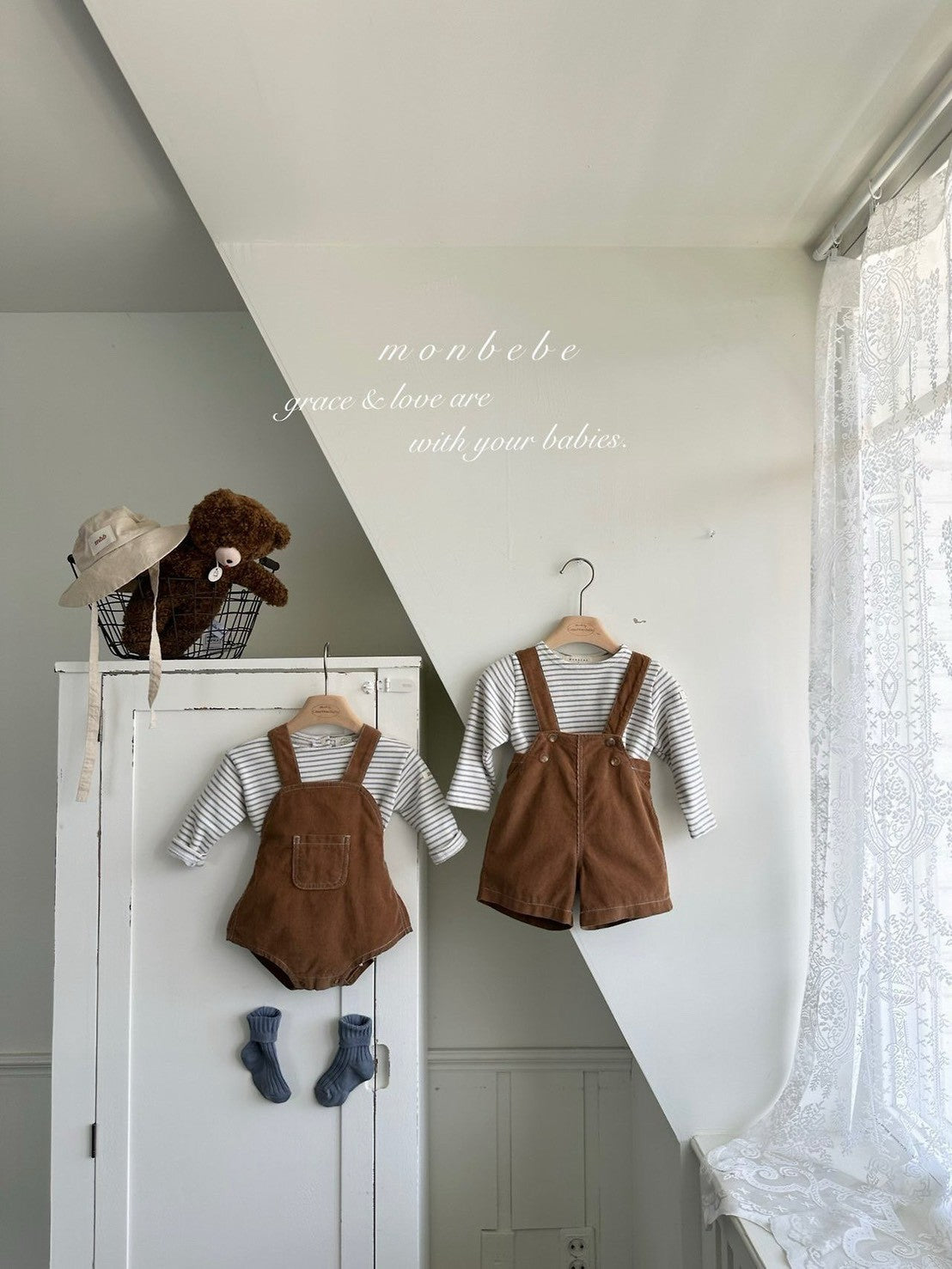 【PRE-ODER〆8.9(sun)】29. Royal Corduroy Suspender Pants | monbebe