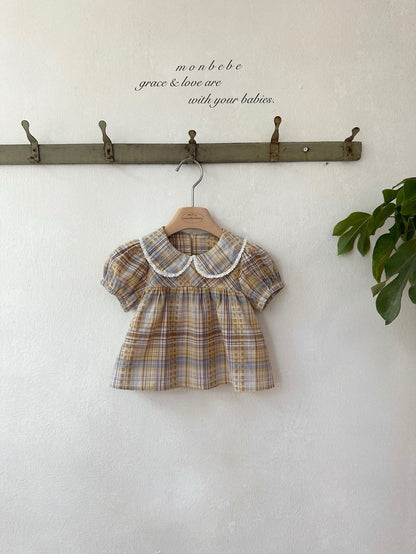 【期間限定 PRE-ODER】32.Check Peony Blouse 単品