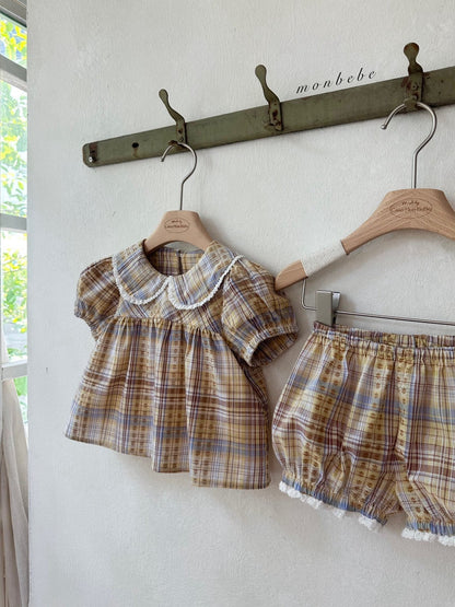【期間限定 PRE-ODER】32.Check Peony Blouse 単品