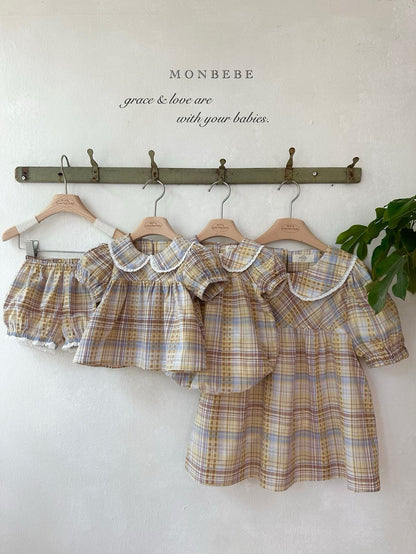 【期間限定 PRE-ODER】32.Check Peony Blouse 単品