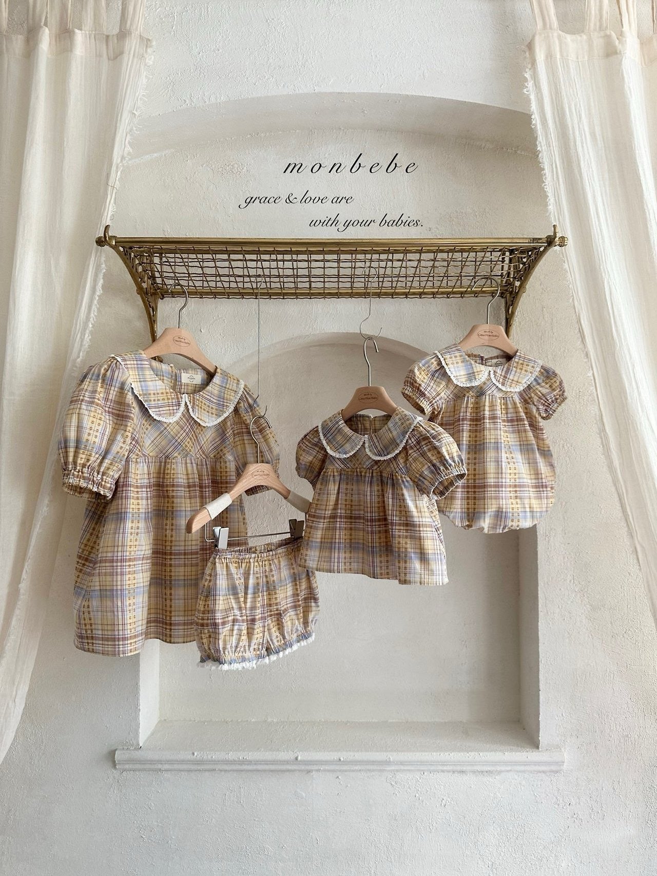 【期間限定 PRE-ODER】32.Check Peony Blouse 単品