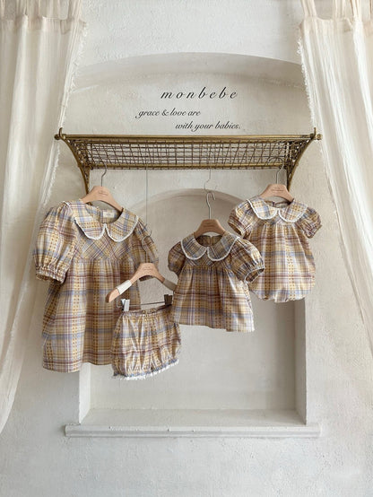 【期間限定 PRE-ODER】32.Check Peony Blouse 単品