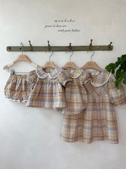 【期間限定 PRE-ODER】32.Check Peony Blouse 単品