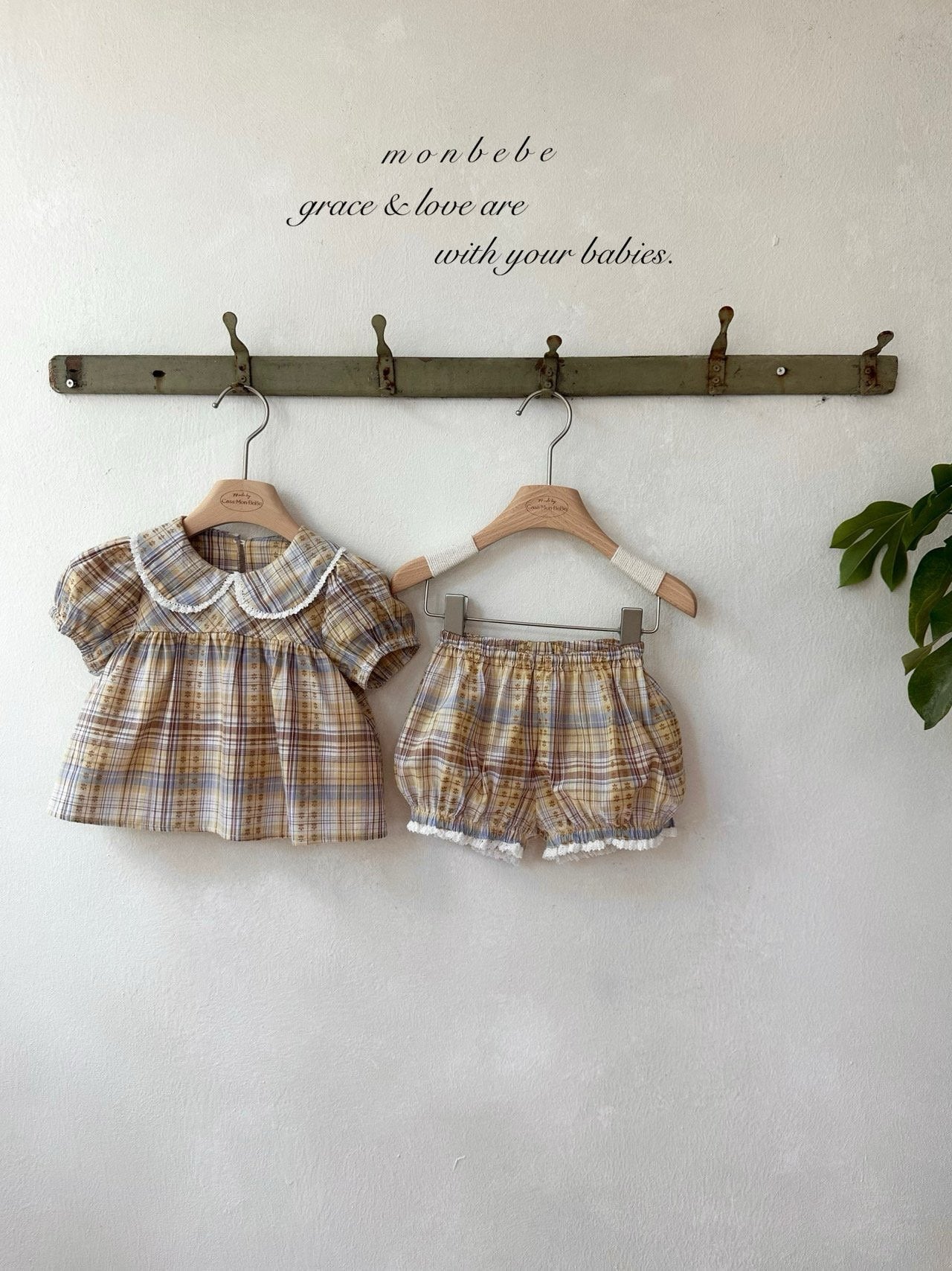 【期間限定 PRE-ODER】32.Check Peony Blouse 単品