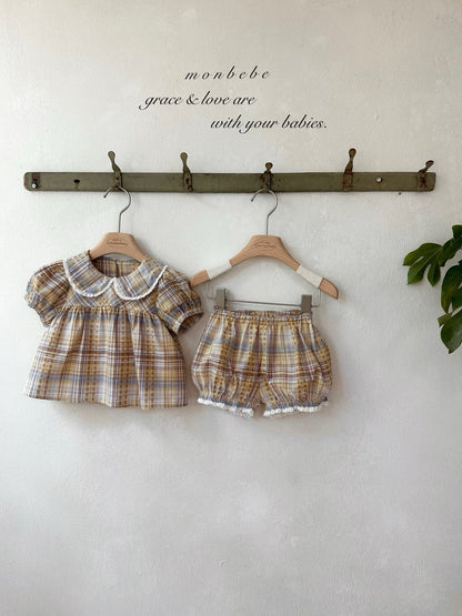 【期間限定 PRE-ODER】32.Check Peony Blouse 単品