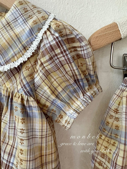 【期間限定 PRE-ODER】32.Check Peony Blouse 単品