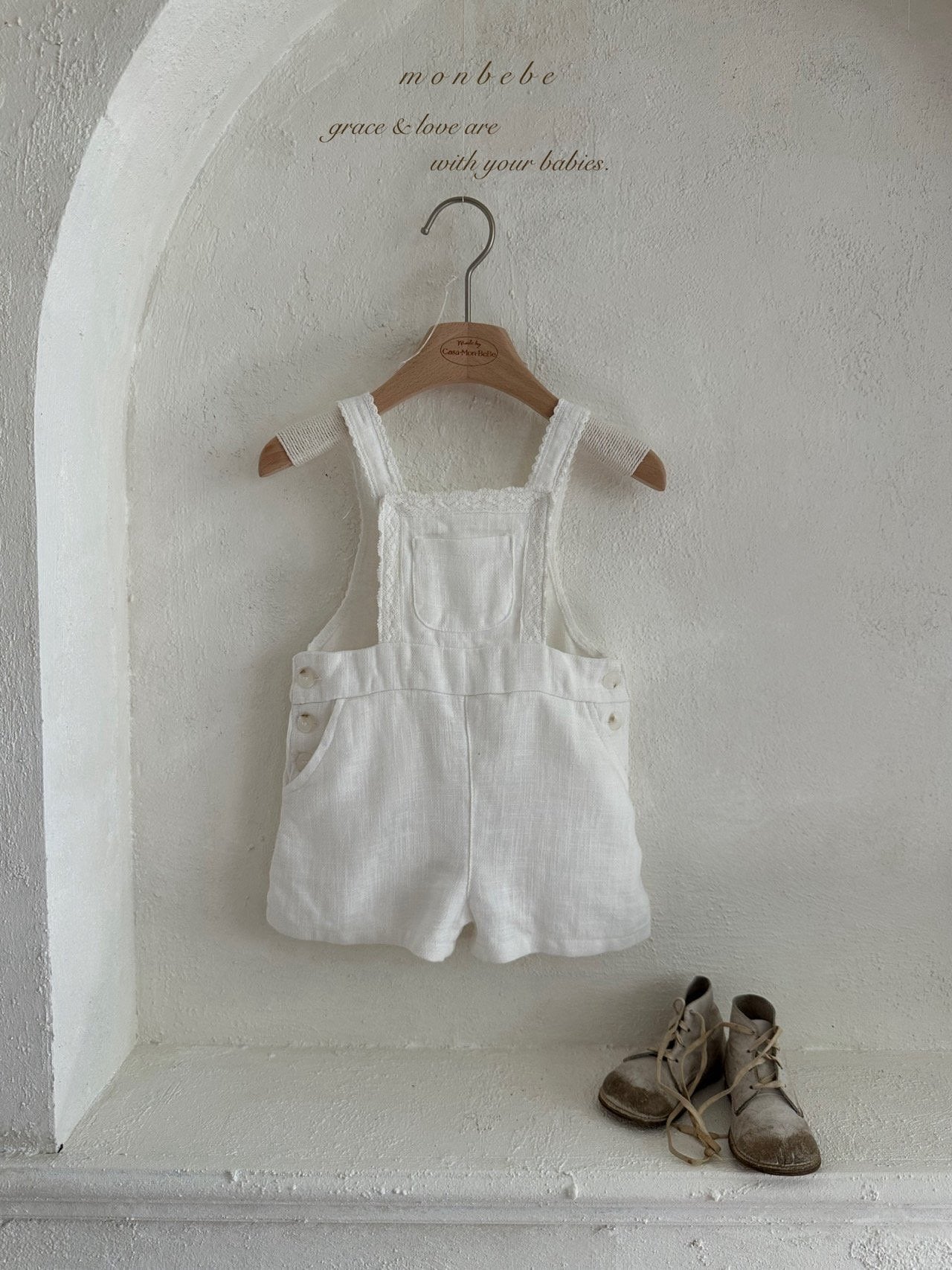 【期間限定 PRE-ODER】29.Pure Linen Kids Suspender Pants