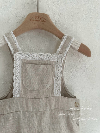 【期間限定 PRE-ODER】29.Pure Linen Kids Suspender Pants