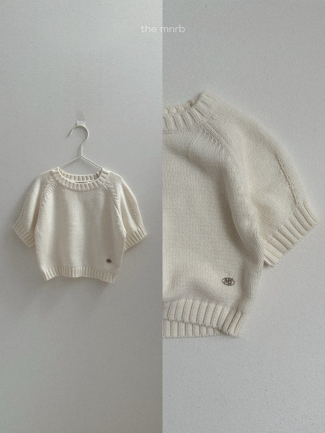 28.Emblem 3/4 Sleeve Knit Top