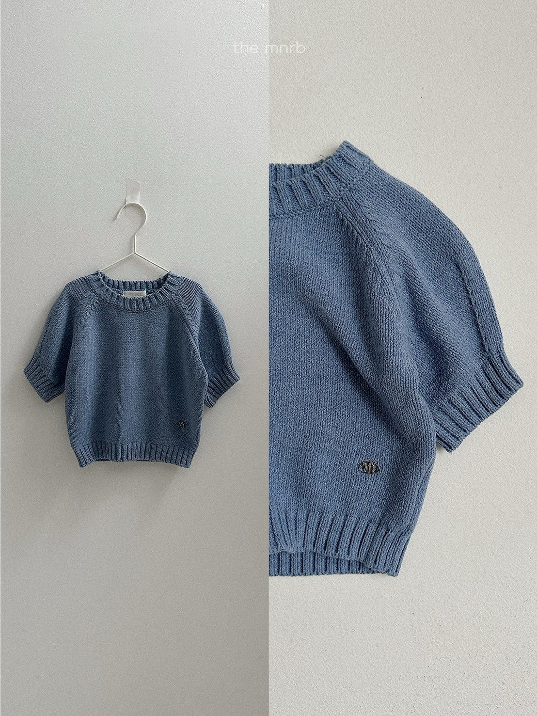 28.Emblem 3/4 Sleeve Knit Top