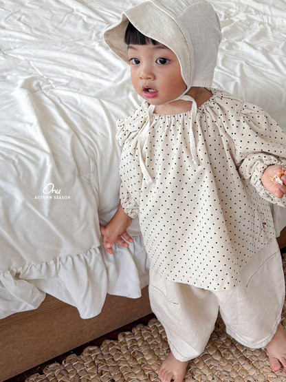 21. Dot Shirring Blouse