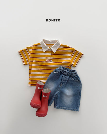 【PREORDER 4日間限定】37.sierre stripe collar tee