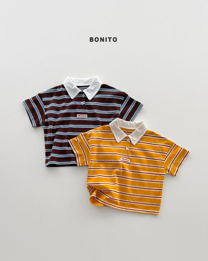 【PREORDER 4日間限定】37.sierre stripe collar tee