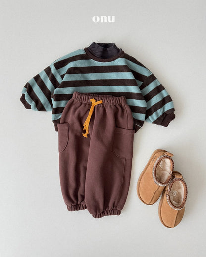 ［ONU］big stripe sweatshirt