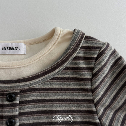 ［ellymolly］latte stripe top