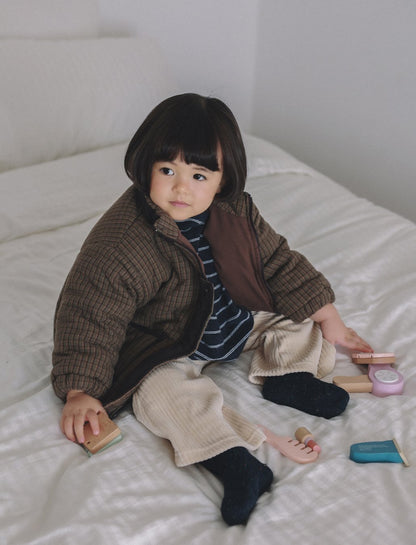 ［ONU］round rib pants