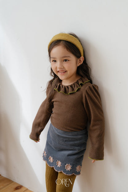 ［OREN］blooming frill picot t-shirt